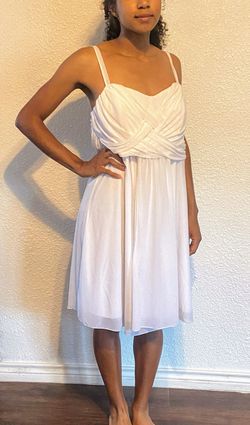Stitch Between White Size 14 Summer Midi Cocktail Dress on Queenly