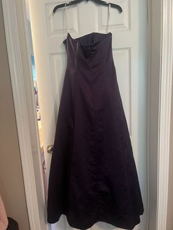 Style 8567 David's Bridal Purple Size 8 Black Tie Strapless Ball gown on Queenly
