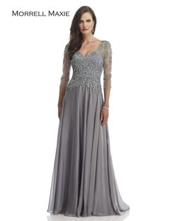 Style 14866 Morrell Maxie Silver Size 16 Pageant Plus Size Tall Height Black Tie Straight Dress on Queenly
