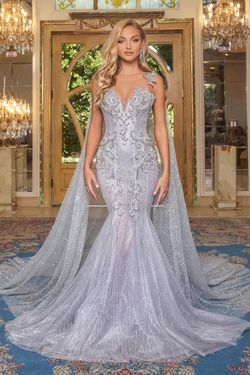 Style PS22950 Portia and Scarlett Silver Size 12 Tall Height Pageant Mermaid Dress on Queenly