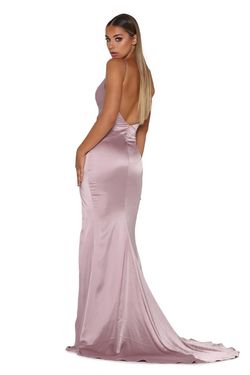 Style Hugo_Gown Portia and Scarlett Purple Size 4 Black Tie Tall Height Side slit Dress on Queenly
