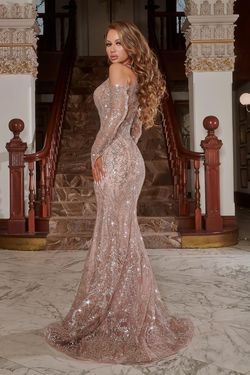 Style PS22909 Portia and Scarlett Rose Gold Size 16 Tall Height Black Tie Mermaid Dress on Queenly