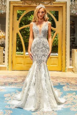 Style PS22966 Portia and Scarlett Silver Size 4 Tall Height Black Tie Mermaid Dress on Queenly