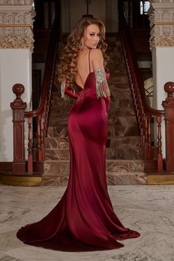 Style PS22122 Portia and Scarlett Red Size 8 Tall Height Black Tie Mermaid Dress on Queenly