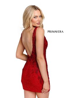 Style 3826 Primavera Red Size 4 Tall Height Cocktail Dress on Queenly