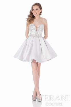 Style 1622H1156 Terani Couture White Size 4 Bachelorette Cocktail Dress on Queenly