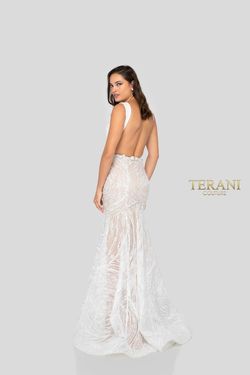 Style 1911P8158 Terani Couture White Size 2 Floor Length Sequin Prom Pageant Mermaid Dress on Queenly