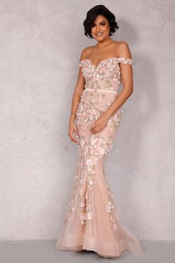Style 2221GL0424 Terani Couture Pink Size 8 Tall Height Floor Length Mermaid Dress on Queenly
