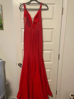 Sherri Hill Red Size 0 Black Tie Train Dress on Queenly