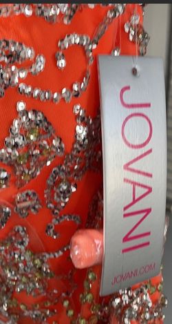 Jovani Orange Size 4 Homecoming Fully-beaded Sequined Cocktail Dress on Queenly