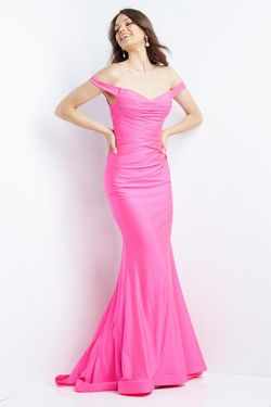 Style JVN07639 Jovani Hot Pink Size 6 Mermaid Dress on Queenly