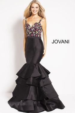 Jovani Black Tie Size 22 Plus Size Mermaid Dress on Queenly