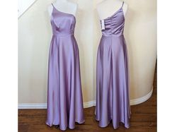 Style Lavender Purple Satin One Shoulder A-line Formal Gown Maniju Purple Size 10 Homecoming Black Tie A-line Dress on Queenly