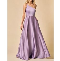 Style Lavender Purple Satin One Shoulder A-line Formal Gown Maniju Purple Size 10 Black Tie A-line Dress on Queenly