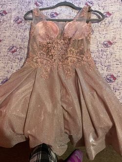 Jovani Pink Size 6 Rose Gold Appearance Summer Cocktail Dress on Queenly