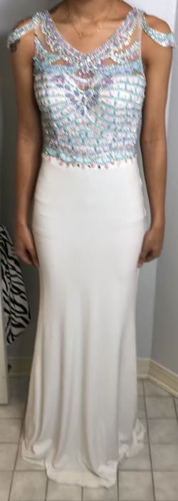Rachel Allan White Size 0 Floor Length Straight Dress on Queenly