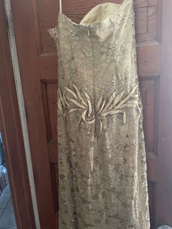 J&J USA Gold Size 0 Floor Length Military Straight Dress on Queenly