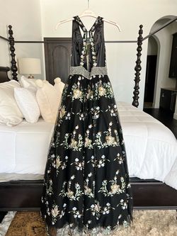 Jovani Black Tie Size 4 Floor Length Ball gown on Queenly