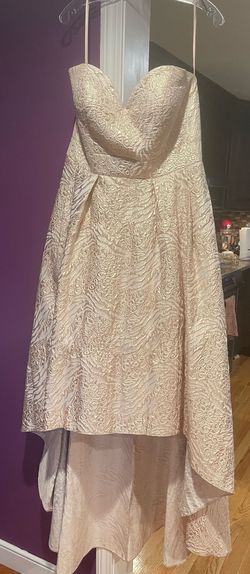 Forever Unique Gold Size 12 Euphoria Midi Cocktail Dress on Queenly
