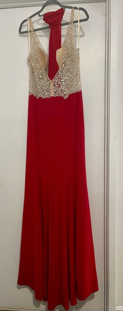 Red Size 18 Side slit Dress on Queenly