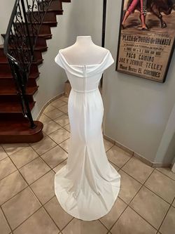 White Size 12 Side slit Dress on Queenly