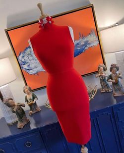 Canary Designs Red Size 4 Midi Interview Cocktail Dress on Queenly