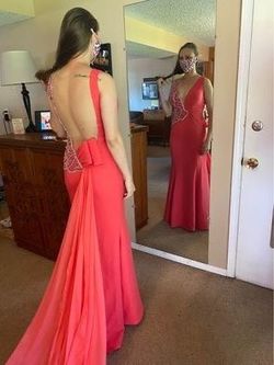Tarik Ediz Pink Size 2 Train Embroidery Prom Straight Dress on Queenly