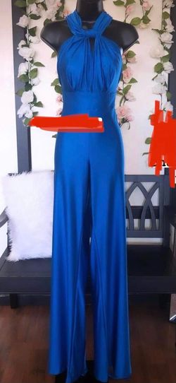 Jessica Angel Blue Size 4 Jersey Jumpsuit Dress on Queenly