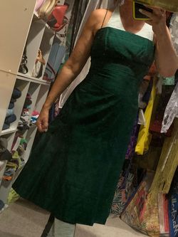Jenny Yoo Green Size 8 Floor Length Black Tie Emerald A-line Dress on Queenly