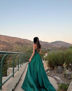 Style 54325 Sherri Hill Green Size 2 Black Tie Emerald Corset Ball gown on Queenly