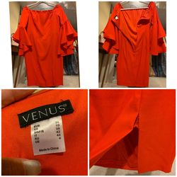 Venus Orange Size 4 Bell Sleeves Cocktail Dress on Queenly