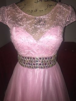 Party Time Formals Pink Size 4 Quinceanera Tulle Medium Height Ball gown on Queenly