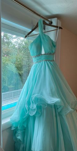 Johnathan Kayne Blue Size 0 Teal Short Height Ball gown on Queenly