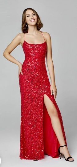 Primavera Red Size 6 Black Tie Side slit Dress on Queenly