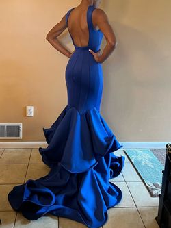 Mac Duggal Blue Size 2 Black Tie Floor Length Military Mermaid Dress on Queenly