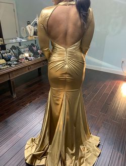 Sherri Hill Gold Size 8 Military Straight Dress on Queenly