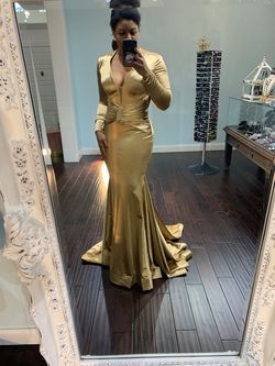 Sherri Hill Gold Size 8 Sherri Mermaid Floor Length Straight Dress on Queenly