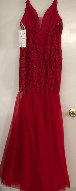 Ellie Wilde Red Size 2 Floor Length Mermaid Dress on Queenly