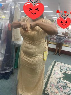 MAY QUEEN COUTURE Gold Size 20 Straight Dress on Queenly