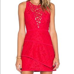 BCBGMAXAZRIA Red Size 4 Midi Homecoming Cocktail Dress on Queenly