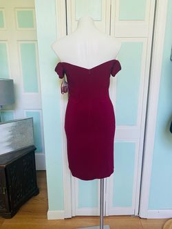 Dave and Johnny Red Size 8 Burgundy Black Tie Prom Midi Cocktail Dress on Queenly