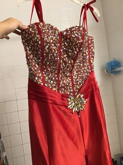 Cinderella Red Size 6 Side slit Dress on Queenly