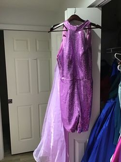 Purple Size 10 Train Dress on Queenly