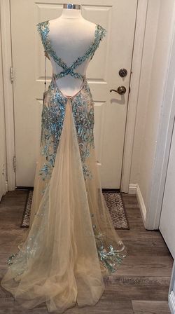Alyce Paris Nude Size 00 Floor Length $300 50 Off Mermaid Dress on Queenly