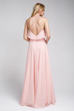 Style 475 Amelia Couture Pink Size 6 V Neck Party Prom Wedding Guest Straight Dress on Queenly