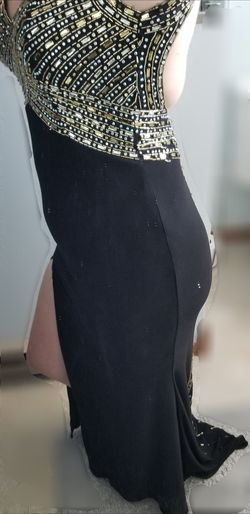 Morilee by Madeline Gardner  Black Size 8 Sequin Train Dress on Queenly