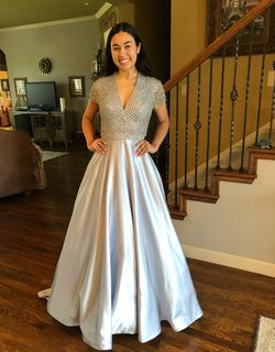 Sherri Hill Silver Size 2 Tall Height Ball gown on Queenly