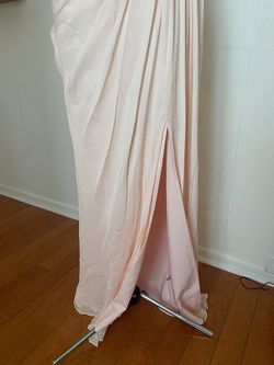 Style EG1826 Badgley Mischka Pink Size 8 Floor Length Pageant Side slit Dress on Queenly