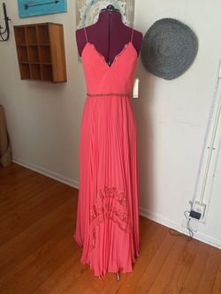 Style EG1814 Badgley Mischka Pink Size 8 50 Off Belt A-line Dress on Queenly