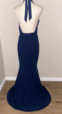 Dress the population Royal Blue Size 8 Floor Length Jersey Mermaid Dress on Queenly